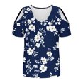 thumbnail image 4 of Soki Women's Off Shoulder Tee Clearance Blouses Short Sleeved V-Neck Fashionable Tops, 4 of 6