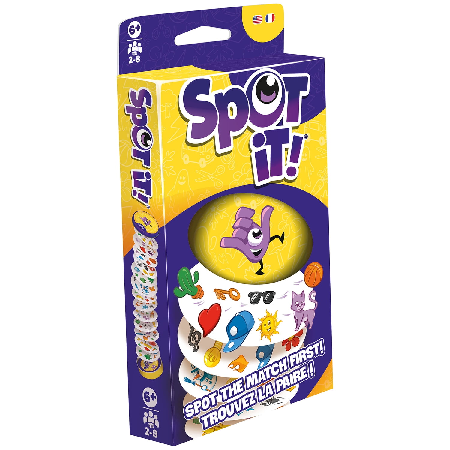 Spot It! / Dobble Classic (Multilingual) - Eco-Friendly Card Game - Fun Matching Game for Kids - Ages 6+ - 2-8 Players - 15 Minute Playtime - Made by Zygomatic