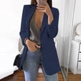 thumbnail image 2 of Pompotops Femmes Uni à Manches Longues Manteau de Bureau Cardigans Complet Veste Longue Hauts Liquidation, 2 of 5