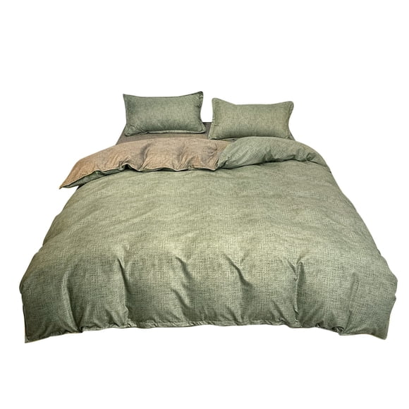 Polyester 4-Piece Bedding Set, Full/Twin 70.86X86.61In, Soft Washed Fabric, Breathable, Fade-Resistant, with 2 Pillowcases, for Student Dormitory