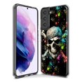 thumbnail image 3 of MUNDAZE Samsung Galaxy S9 Shockproof Clear Hybrid Protective Phone Case Fantasy Paint Splash Pirate Skull Cover, 3 of 6