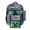 thumbnail image 1 of Minecraft Backpack 5-Piece Set 16” Flap Lunch Kit, Utility Case, Keychain and Carabiner, 1 of 8