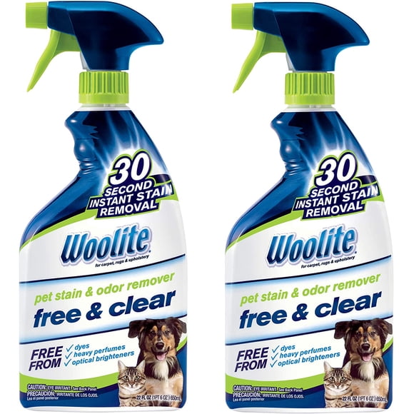 Woolite Free & Clear , Détachant pour Animaux et Éliminateur d'Odeurs, 22 Oz (Lot de 2), 2719