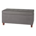 thumbnail image 1 of HomePop Banc de Rangement Traditionnel en Similicuir Grande Taille, Gris, 1 of 10