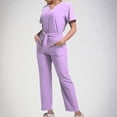 thumbnail image 2 of Grrvtrz Womens Scrubs Set Casual Workwear Drawstring Threaded Pant Legs 2PC, V Neck Stretch Scrub Top & Straight Leg Pants, 2 of 6