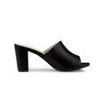 thumbnail image 3 of BLISSFUL STEP Sandales Mules à Talon Bloc à Enfiler pour Femmes Noir 7, 3 of 8