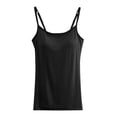 thumbnail image 4 of Hiiyo Women's Tank Top with Built-In Bra Adjustable Spaghetti Strap Camisole, Black L, 4 of 4