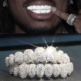 thumbnail image 4 of MesaSe 2pcs/Set Hip Hop Zirconia Braces Punk Teeth Cap Cosplay Rapper Jewelry  20pcs Up and Down Set  Premium  Sparkle  for Rapper  Cosplayer  to Transform Your Smile Instantly  with Best, 4 of 7