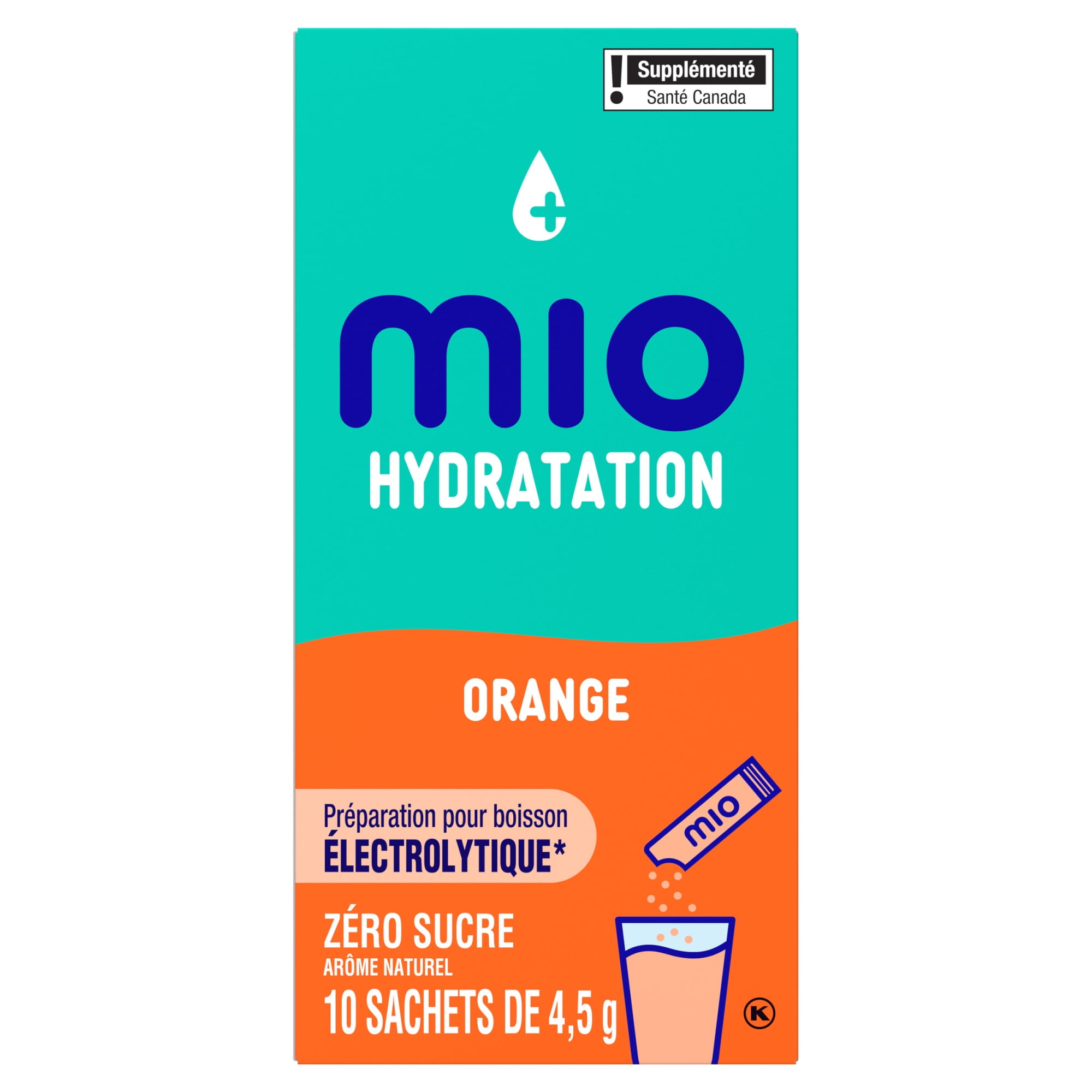 Hydrate Aromatisant D'Eau Liquide Orange Avec Électrolytes, 5 G Paquets, 10 Ct Boîte