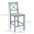 thumbnail image 3 of HOMCOM Tabourets de Bar Hauteur Comptoir Ensemble de 2 avec Dossier Croisé et Repose-Pieds, 3 of 10