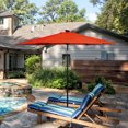 thumbnail image 4 of Patiojoy 9FT Patio UV Protection Tilt Solar Powered Umbrella with LED Lights Orange No Base, 4 of 8