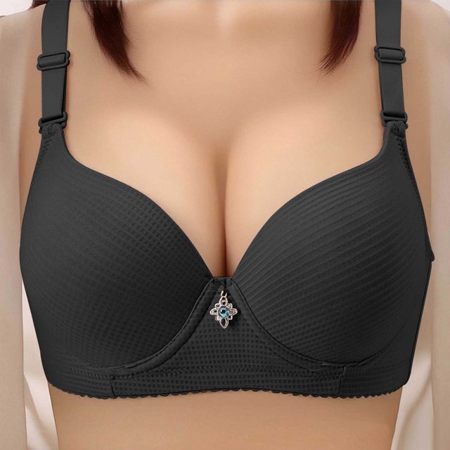 Kyusrd Plus Size Supportive Bra For Women'S Full Coverage Bra Adjustable Shoulder Straps Bra Soild Color Everyday Bra