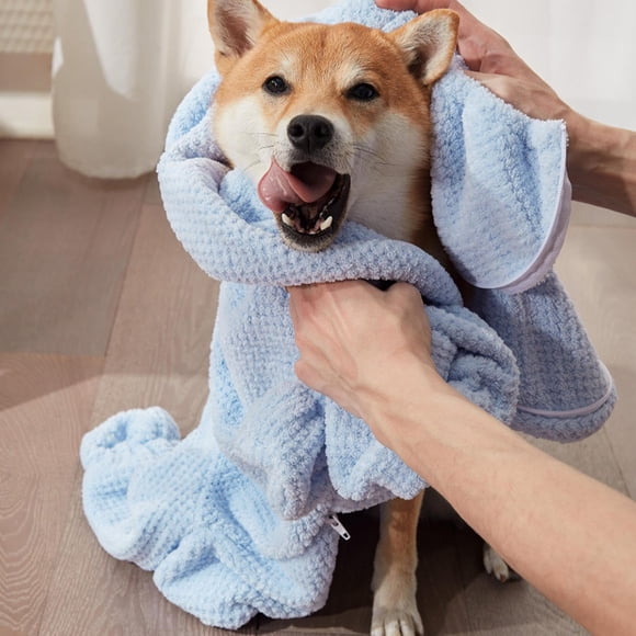 Pet Clothes Dog Bathrobe Absorbent Towel for Soft Warm Grooming Robe for Dogs and Puppies Ideal Fabric Design for Post-Bath Drying and Water Absorption