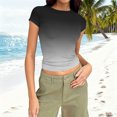 thumbnail image 1 of HongQid Womens Basic Tees Summer Short Sleeve Shirts Slim Fit Tight T Shirt Going Out Tops, 1 of 7