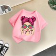 thumbnail image 2 of GDREDA Vêtements Fille Filles Mignon Imprimé Graphique Col Rond Manches Courtes Tee Été Décontracté T-Shirt Filles Hauts Tube Rose, 3-4 Ans, 2 of 4