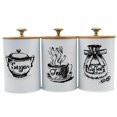 thumbnail image 3 of Tnarru 3 Pieces Kitchen Canisters Set Coffee Tea Sugar Containers Iron Modern Organizer Decorative Dustproof Lids Storage Containers White, 3 of 8