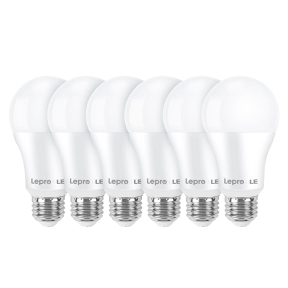 Lepro Ampoules DEL, Équivalent 100 W, Ampoule DEL Blanc Chaud 14 W 1500 Lm 2700 K, Ampoule Non Dimmable, Base Standard A19 E26, Durée de Vie 10 000 Heures, 6 Paquets