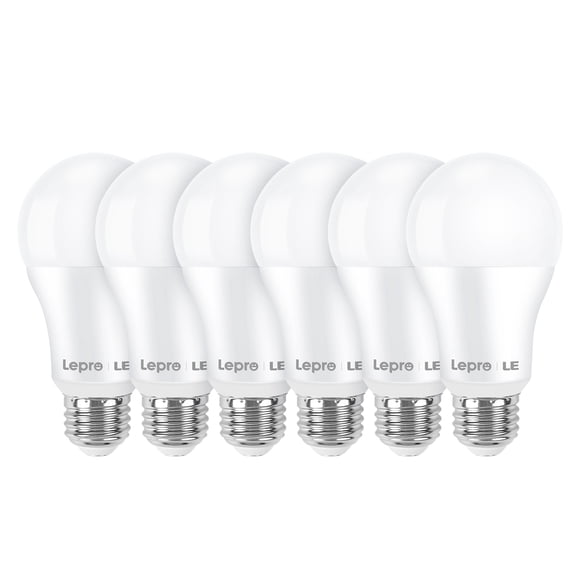 Lepro Ampoules DEL, Équivalent 100 W, Ampoule DEL Blanc Chaud 14 W 1500 Lm 2700 K, Ampoule Non Dimmable, Base Standard A19 E26, Durée de Vie 10 000 Heures, 6 Paquets