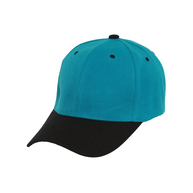 Casquette de Baseball Bicolore Ajustable, Sarcelle Noir