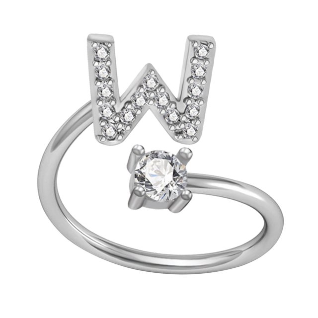 RXIRUCGD Rings Exquisite Fashion 26 English Alphabet Style Ring Letter Fashion Copper Ring