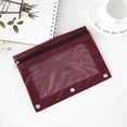 thumbnail image 1 of Three-Hole Zipper Pencil Case for 3-Ring Binder | Transparent Window | Two Compartments | Detachable Folder | Large Capacity Pouch | 25x18cm | Durable Cloth | Metal Zipper | Office Organizer, 1 of 6