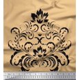 thumbnail image 1 of Soimoi Satin Silk Fabric Ogee Damask Printed Fabric 1 Yard 42 Inch Wide, 1 of 5