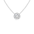 thumbnail image 1 of Angara Collier en Diamant Naturel - Collier Solitaire en Diamant Rond Serti Clos en Platine pour Femmes, 1 of 10