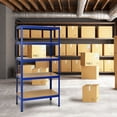 thumbnail image 3 of Gymax 4PCS 72'' Steel 5-tier Garage Shelf Metal Storage Adjustable Unit Blue, 3 of 9