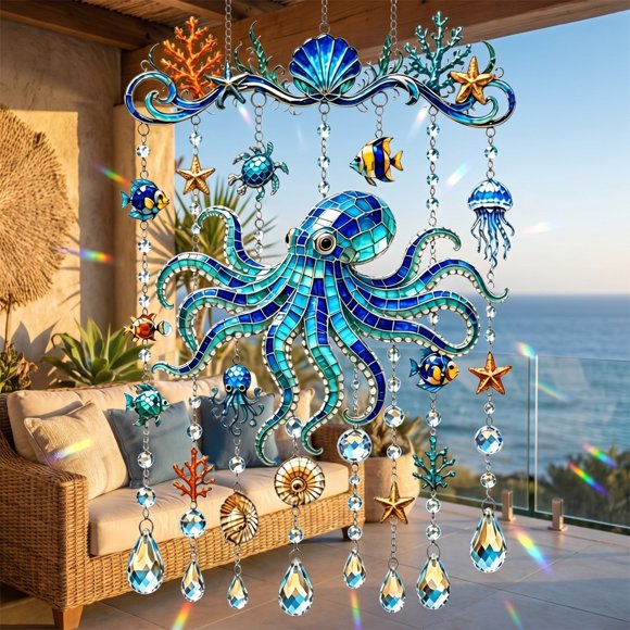 Acrylic Hanging Wind Chimes and Window Sun Shades for Courtyard Décor Transparent Nautical Gift