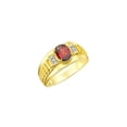thumbnail image 3 of RYLOS Men's Rings 14K Yellow Gold Ring Classic Designer Style 8X6MM Oval Gemstone & Diamond Ring Garnet Birthstone Rings For Men Size 8, 3 of 7