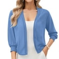 thumbnail image 1 of Erwazi Cardigans Courts pour Femmes Manches 3/4 Automne Tendance Ouvert Léger Cardigans Courts, 1 of 7