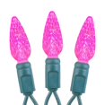 thumbnail image 4 of Novelty Lights 70 Light C6 LED Christmas Mini Light Set, Commercial Grade Outdoor String Lights, Pink, Green Wire, 24 Feet, 4 of 8