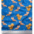 thumbnail image 1 of Soimoi Blue Rayon Fabric Fox & Arrow Tribal Decor Fabric Printed Yard 42 Inch Wide, 1 of 5