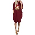 thumbnail image 2 of Styesk Robes pour Femmes la Mode Robe d'Hiver pour Femmes Grande Taille Ample avec Poches Robe de Noël Imprimée, 2 of 5