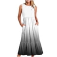 thumbnail image 2 of 2024 Longues Robes Maxi à Bretelles Spaghetti pour Femmes Été, Robes Maxi Sans Manches à Dégradé pour Femmes Grande Taille, Robes d'Été Décontractées à Col Rond pour la Plage, Robe Maxi Fluide à Étages pour Femmes, 2 of 5