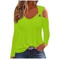 thumbnail image 1 of Yuyuzo Womens Tunic Tops Cold Shoulder Long Sleeve Shirts Loose Solid Color Lightweight Tee Tops, 1 of 5