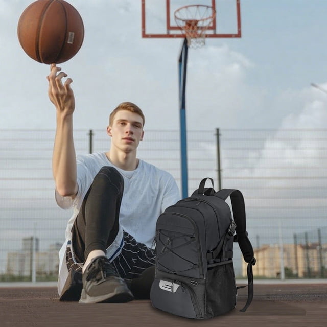 Fridja Home Essentials Basketball Backpack Travel Computer Air Cushion Backpack Student Backpack Can Be Stored In Shoe Compartment