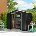 thumbnail image 2 of 7' x 4' Garden Storage Shed w/ Foundation Kit and Double Doors Dark Grey, 2 of 10