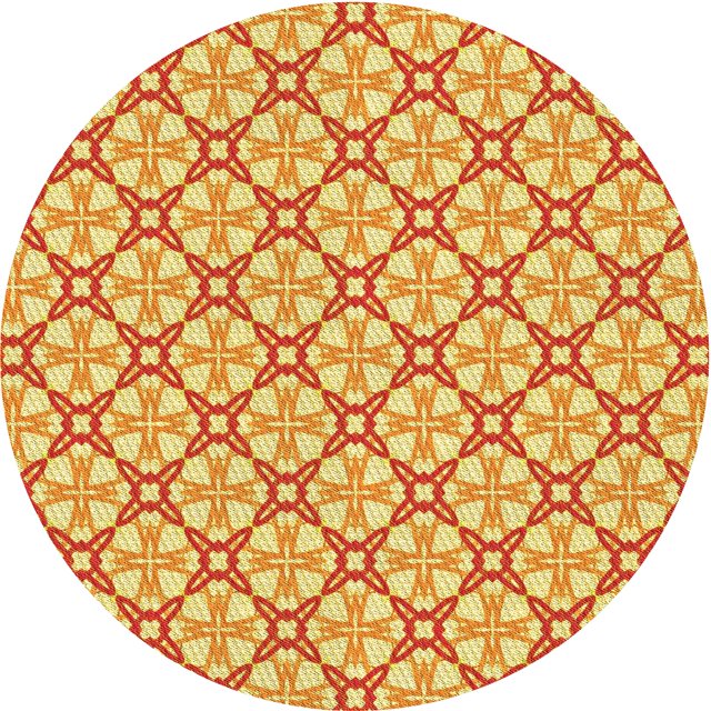 Ahgly Company Tapis Rond Lavable en Machine Intérieur Transitionnel Orange Rouge Orange, 6 Pieds Rond