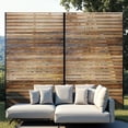 thumbnail image 1 of 72" H x 47" W Freestanding Metal Privacy Screen - Rustproof Weather-Resistant, 0.39" Gap Decorative Fence for Patio & Garden, 1 of 7