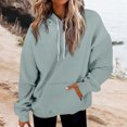 thumbnail image 2 of Timegard Hoodies for Women Drawstring Long Sleeve Sweatshirts Pullover Fall Winter Solid Color Tops, 2 of 5
