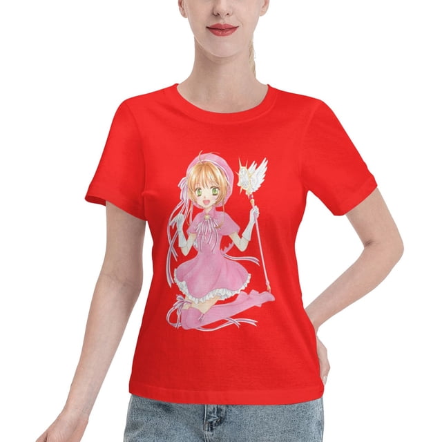 T-Shirt Basique à Manches Courtes pour Femme Cardinal Sakura