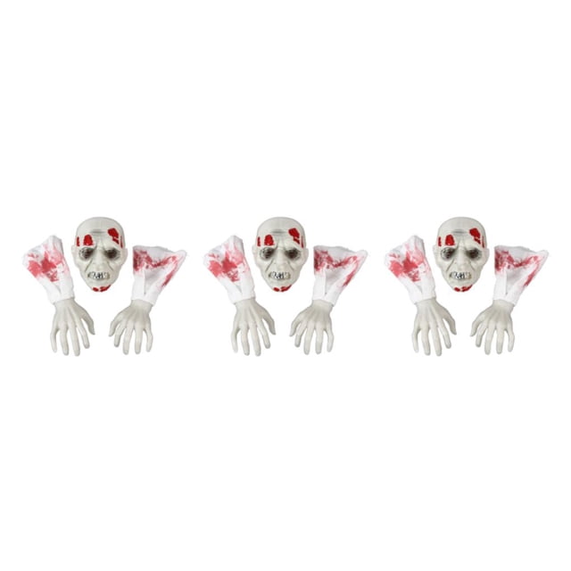 Redempat Halloween Skull Party Props Unisex Decorations For Frightening Night Party Bloodstain Old Man 3Set