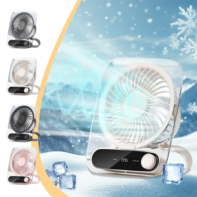 Sentmoon Desk Fan Small Desk Fan Wall Mounted Or Standing Portable Fan USB Rechargeable Fan Multi-Gear Speeds Suitable for Travel Home Office and Bedroom Use