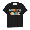 thumbnail image 4 of PMVFHDE T-Shirts à Manches Courtes pour Filles T-Shirts Graphiques Coupe Ample Saison de Rentrée Scolaire pour Enfants Col Rond Imprimé T-Shirt à Manches Courtes Noir, 3-4 Ans, 4 of 4