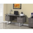 thumbnail image 2 of Monarch Specialties Computer Desk, Home Office, Laptop, Left, Right Set-up, Storage Drawers, 60"l, Work, Metal, Laminate, Brown, Grey, Contemporary, Modern, 2 of 2