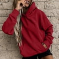 thumbnail image 3 of Women's Slim Pullover Hoodies - Artificial Short Velvet Sweaters, Long Sleeve with Pockets, Suitable for Winter and Fall, 95% Polyester, Multiple Sizes, 3 of 5