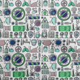thumbnail image 1 of oneOone Georgette Viscose Green Fabric Medical Doodle Craft Projects Decor Fabric Printed By The Yard 42 Inch Wide, 1 of 4