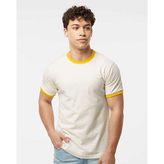 Tultex T-Shirt à Col Contrastant Unisexe en Jersey Fin