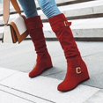 thumbnail image 4 of XZNGL Womens Warm And Comfortable Suede Belt Buckle All Match Inner Heightening Boots, 4 of 9